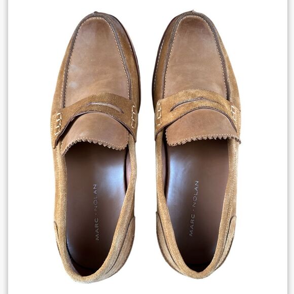 Marc Nolan Abe Nubuck Shoes Penny Loafers Slip On Shoe Size 9 - Picture 6 of 15